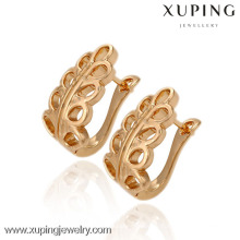 C211235-29705 Xuping Fashion Plaqué Or Bijoux Bijoux Boucles D&#39;oreilles Élégant Populaire Huggies Boucles D&#39;oreilles avec Verre